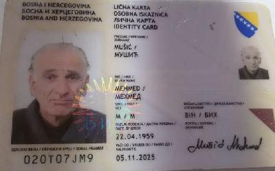 Pronađena izgubljena lična karta na ime Mehmeda Mušića